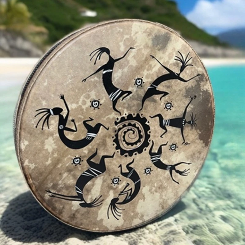 شفاء الشاماني طبل جلد الغنم الطبيعي شامان الطبول اليوغا التأمل الكبار الأطفال طبلة يدوية قرع الآلات الموسيقية