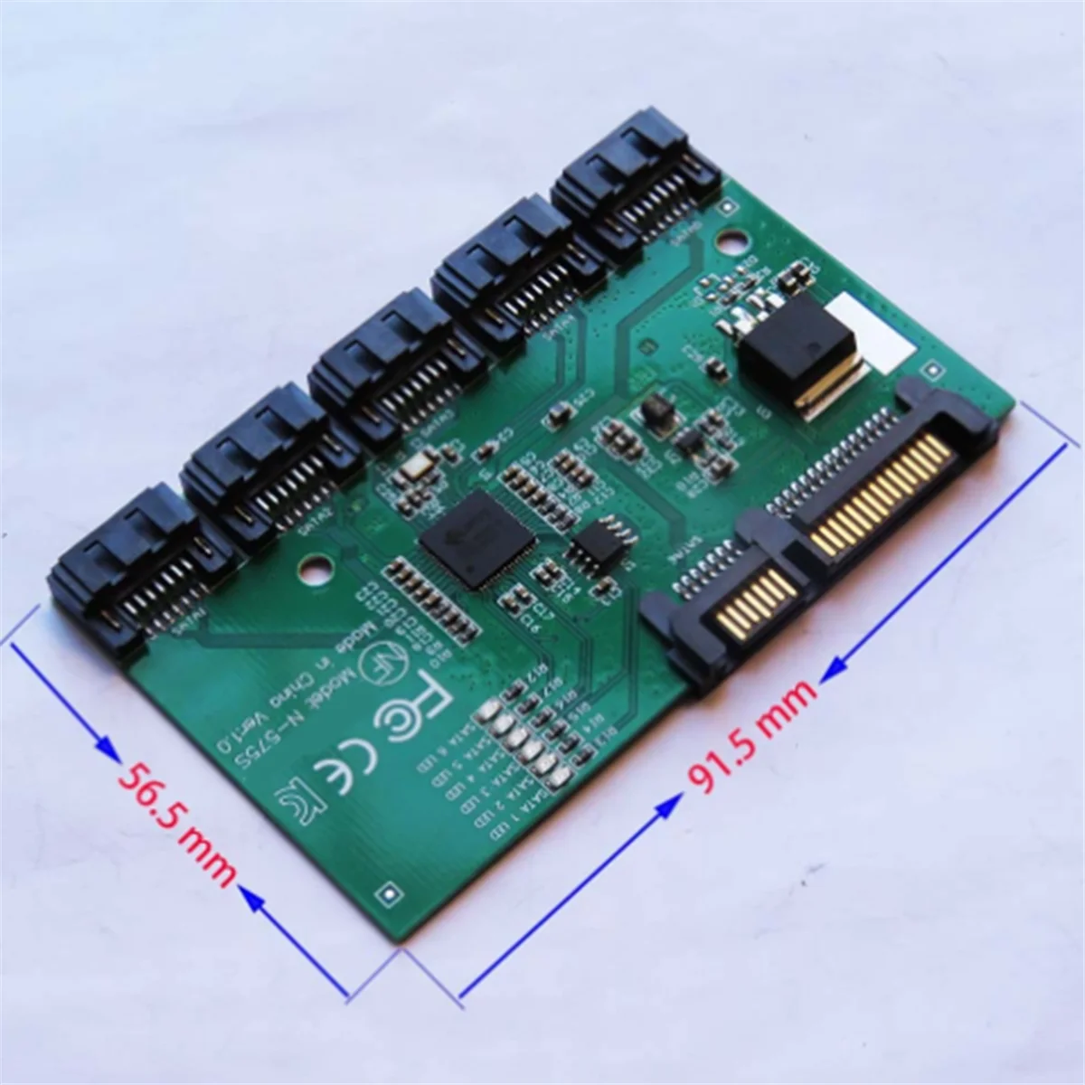 SATA Expansion Card 1 to 5 Port SATA3.0 Controller Card Motherboard SATA Port Multiplier Riser Card HUB Adapter