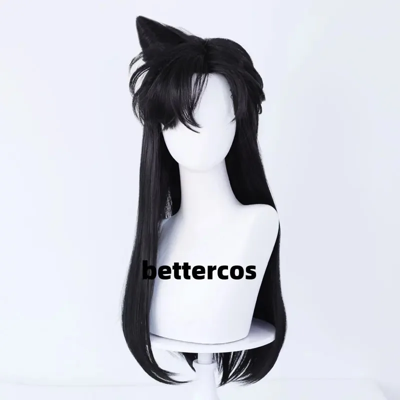 

NewMouri Ran Синтетические волосы Аниме Длинные 72 см Черный с пучком Косплей Аниме Парик Рэйчел Мур Термостойкие волосы Парики для вечеринок + Парик C