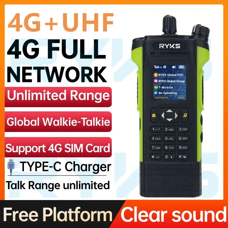 Global Compatibility 4G PoC And UHF Internet Two-Way Radio Walkie Talkie Long Range With Repeater Function 500km