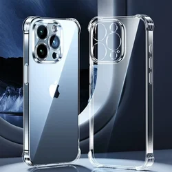 Super Transparent for iPhone 15 14 13 12 11 Pro Max Case Shockproof Cover for iPhone 6 7 8Plus X XR XSMAX SE2 SE3 TPU Cases ﻿