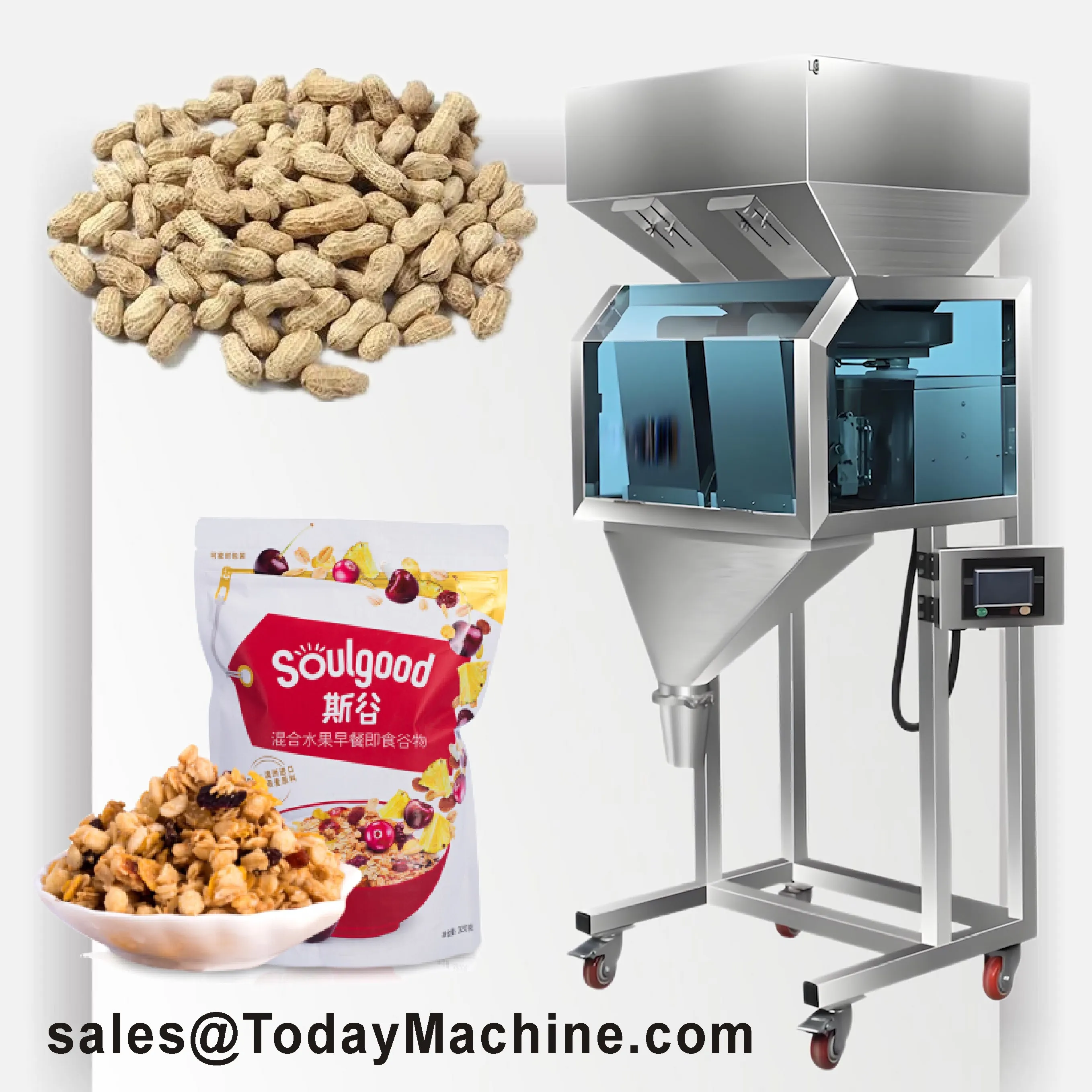 Ce Dry Fruits Vegetable Cashew Nuts and Candy Semi Automatic 4 Head Linear Weigher