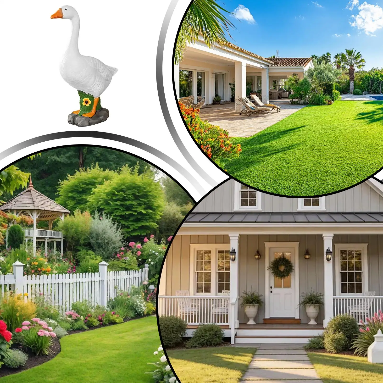1 PCS Courtyard Decoration Goose Ornament Outdoor Resin Goose Statue Lawn Garden Farmhouse Style Garden Decoration durable