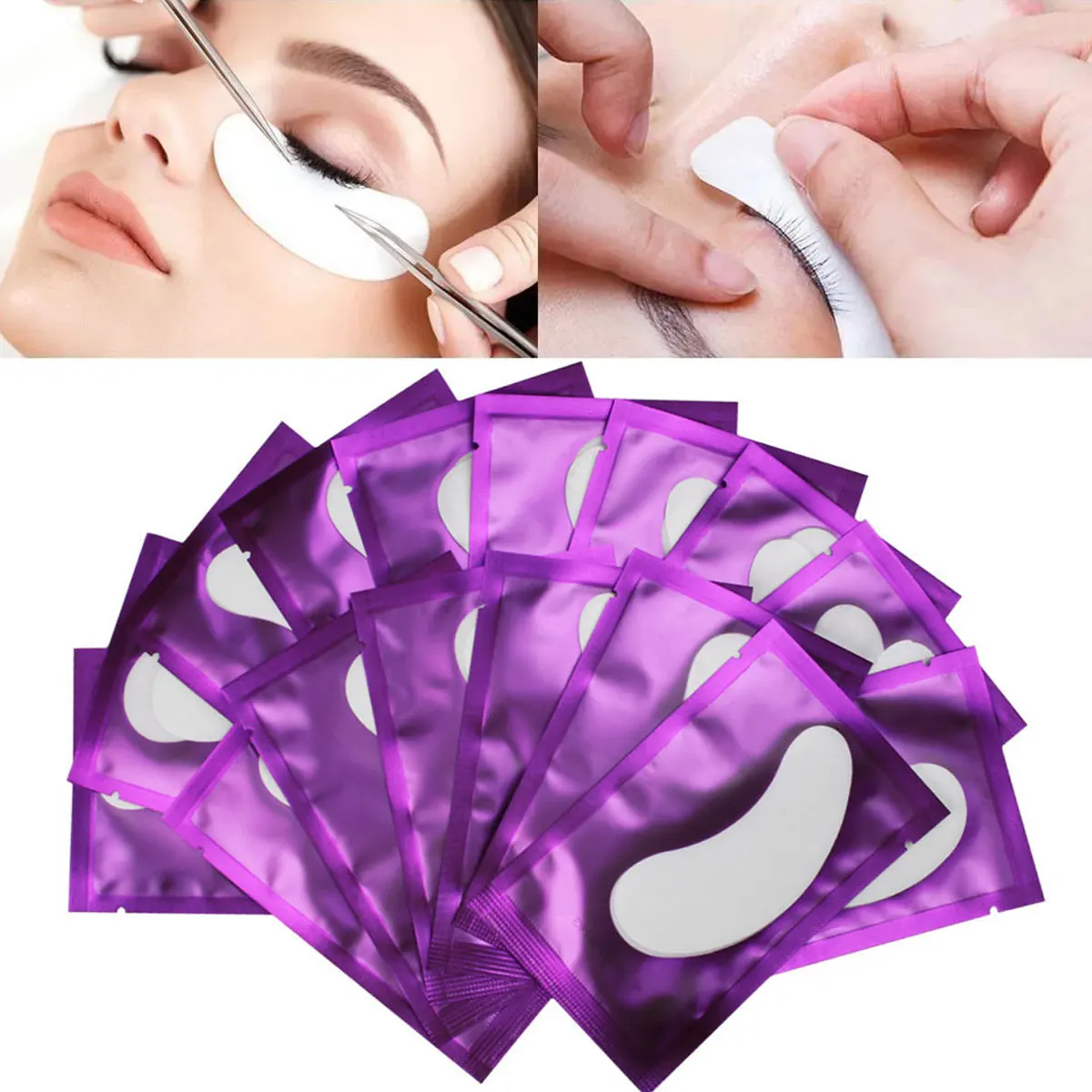 50/100PCS Wholesale Hydrogel Gel Eye Patches for Eyelash Extension Eyepads Eyelash patch Lash Extension Mask Eyepad Makeup