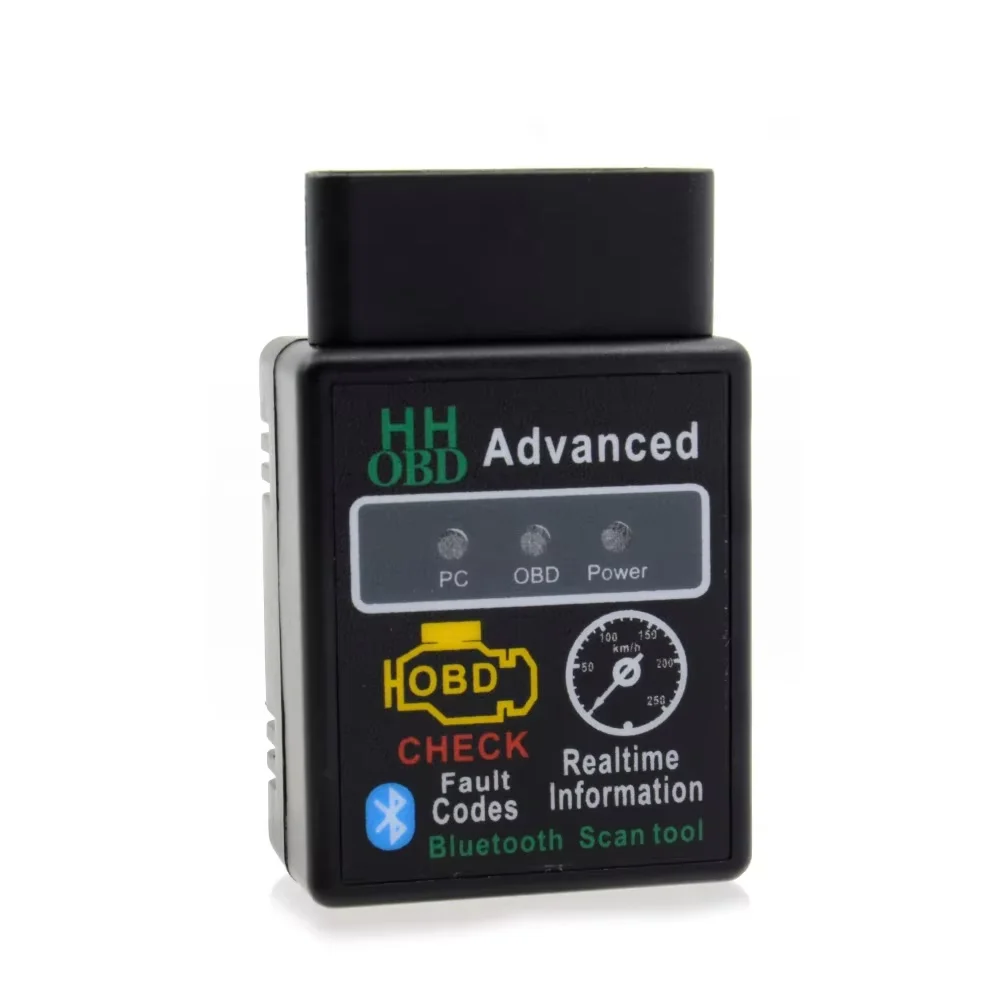 HH OBD Advanced MINI ELM327 v2.1 Черный Bluetooth OBD2 Автомобильный беспроводной адаптер CAN Сканер Инструмент