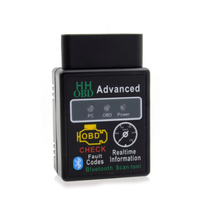 HH OBD Advanced MINI ELM327 v2.1 Black Bluetooth OBD2 Car CAN Wireless Adapter Scanner Tool