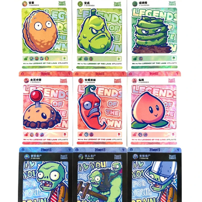 Cartoon Plant & Zombie Character Tarot Card Deck Full Set Collectible Trading Cards For Game Hobby Collection Gift