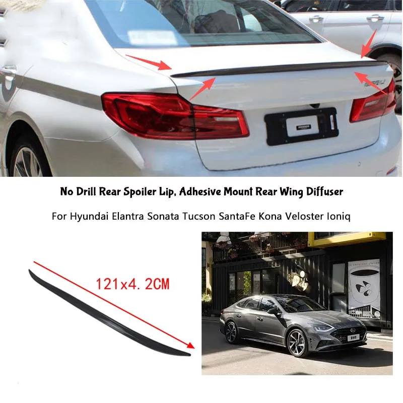 For Hyundai Elantra Sonata Tucson SantaFe Kona Veloster Ioniq Rear Wing Lip Car Rear Trunk Boot Lip Spoiler Wing