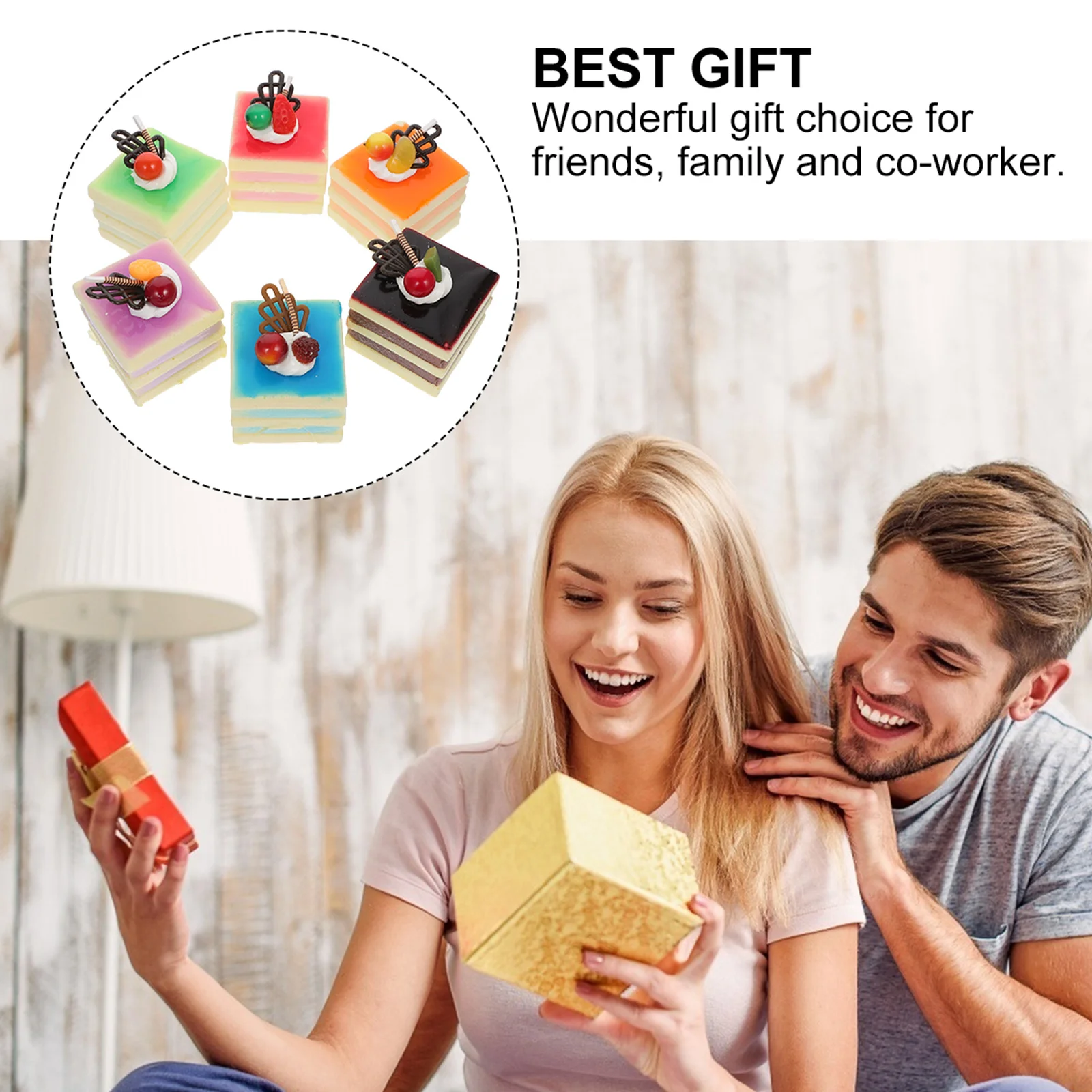 

6 Pcs Refrigerator Magnet Fridge Cute Magnetic Colorful Simulated Cake Decorations Food Magnets