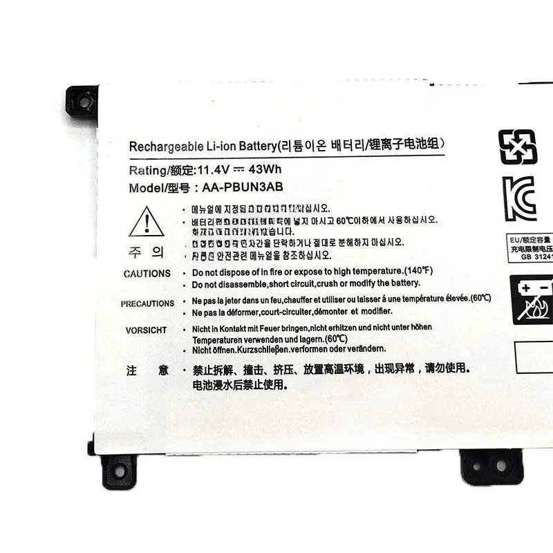 AA-PBUN3AB 11.4V 43Wh Laptop Battery for SAMSUNG NP530E5M NP740U5L 8500GM 500R5M 300E4M PBUN3AB Rechargeable Replacement Battery