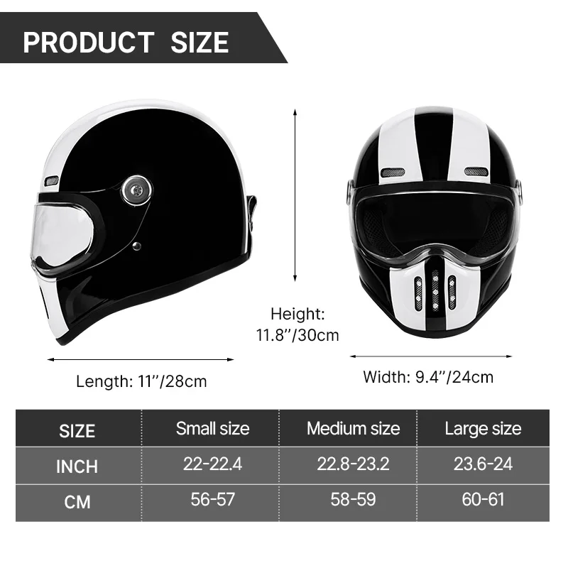 Universal Cruising Motorcycle Helmet Men's Retro Full Helmet Fiberglass Women's Riding Small 3K Carbon Fiber all season