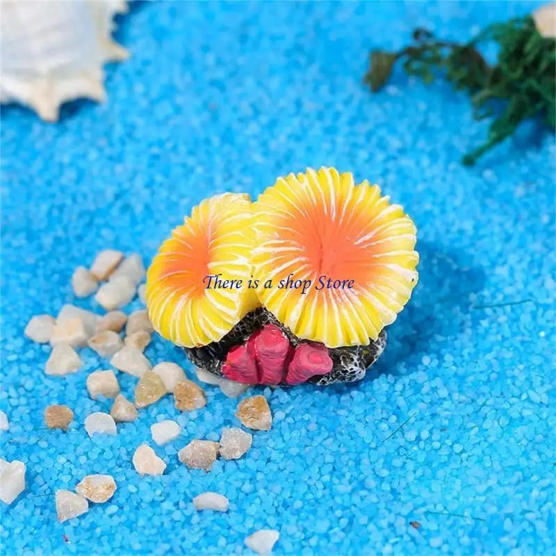 D0AD Decorative Resins Coral Seaweed Figures Ornaments for Fish Tanks 11Pieces Set