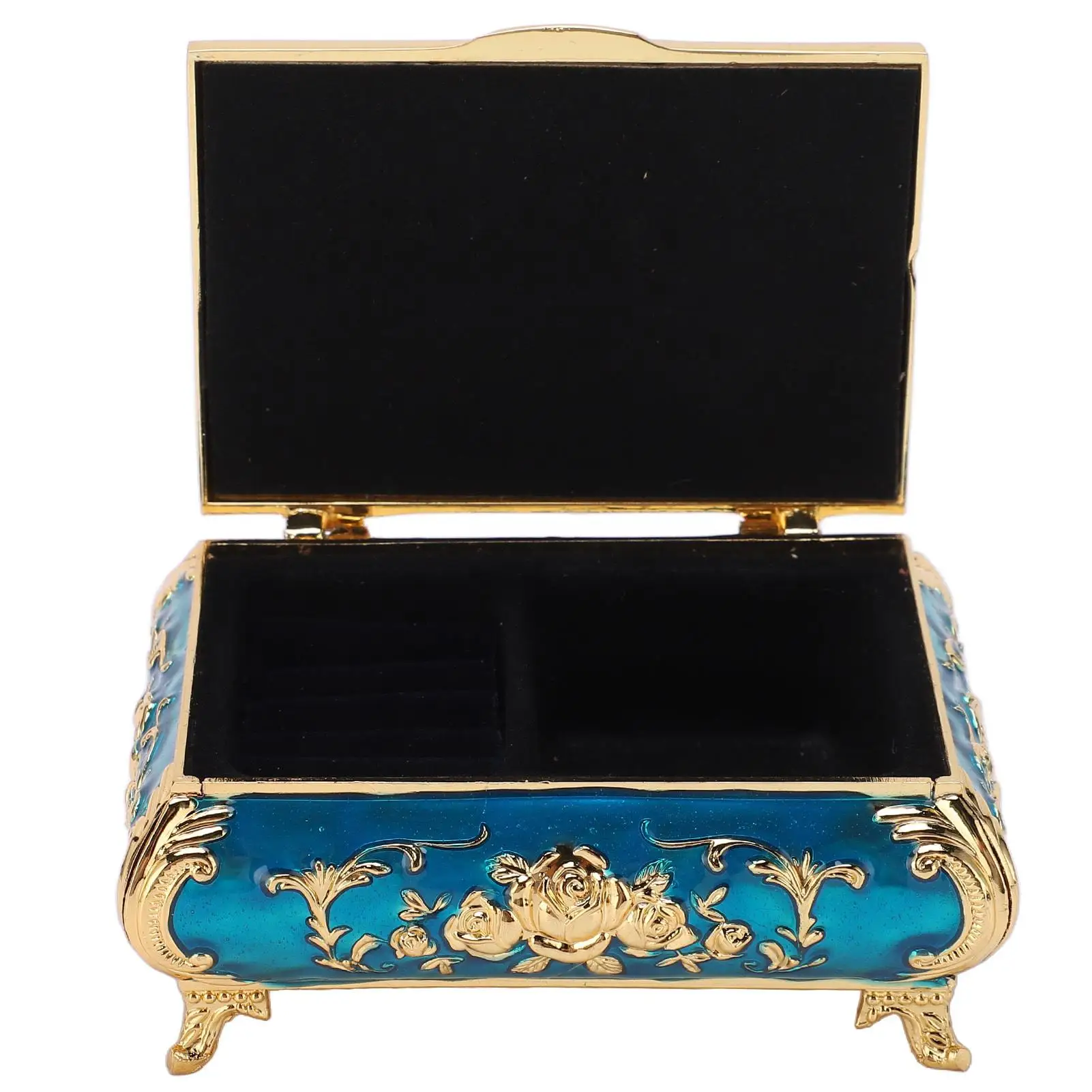 

Antique Zinc Alloy Vintage for jewelry Box - Durable Ring & for trinket Storage, Elegant Design