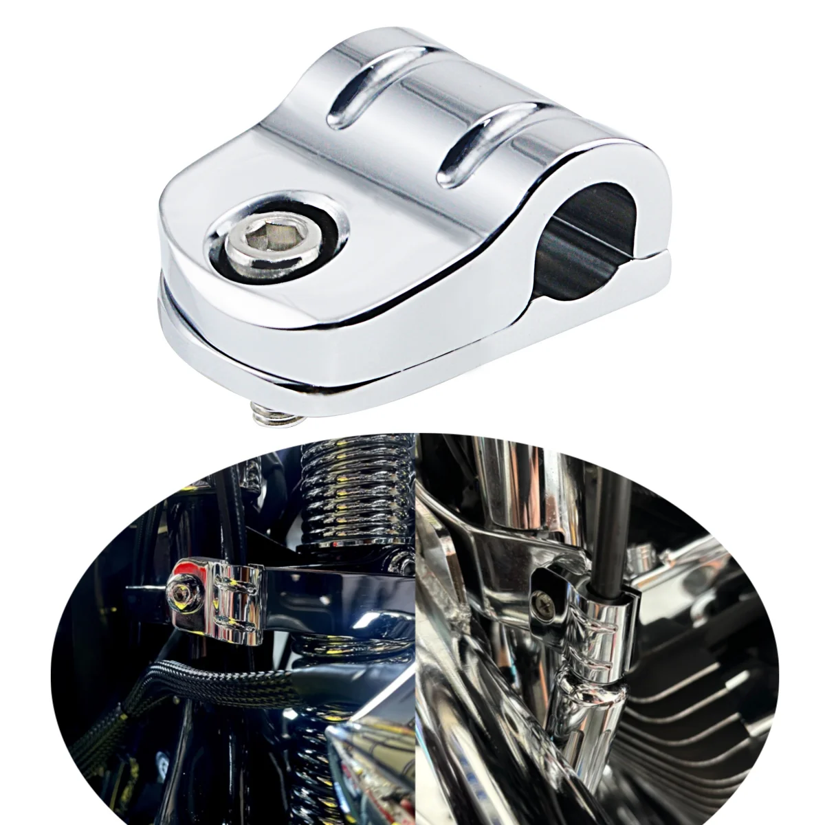 

Motorcycle Clutch Cable Clip Clamp Accessories For Harley Davidson Softail Deluxe Slim FLST Fat Boy FLSTF Fat Boy 2000-up Chrom