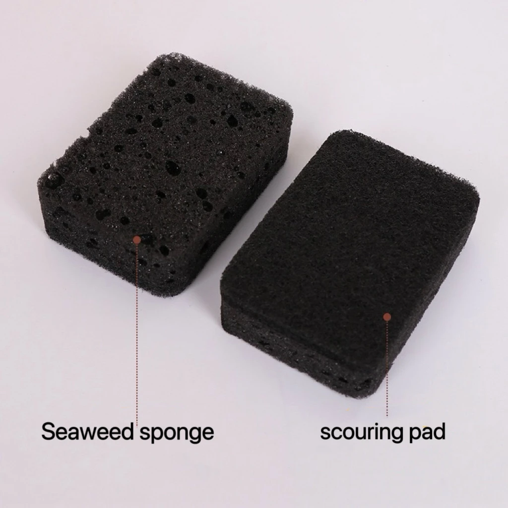 10/5pcs Durable Polyurethane Cleaning Sponges – Versatile Scrubbing Pads for Kitchen, Bathroom, Bedroom, Walls – Black Algae