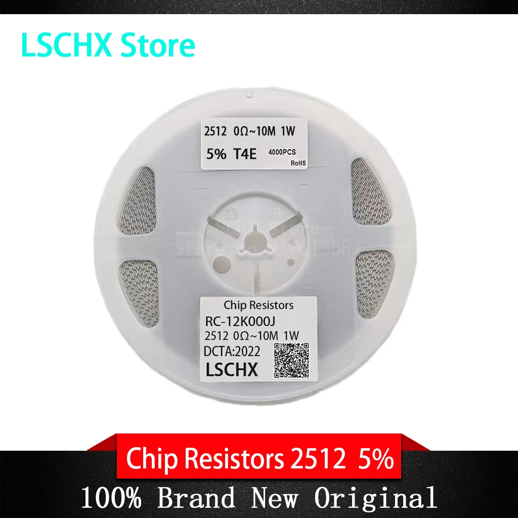 

4000pcs/reel 2512 5% 1W SMD Chip Resistor resistors 0R - 10M 0 100 220 ohm 0.1R 0.5R 100R 220R 1K 2.2K 4.7K 10K 100K 1M 10M