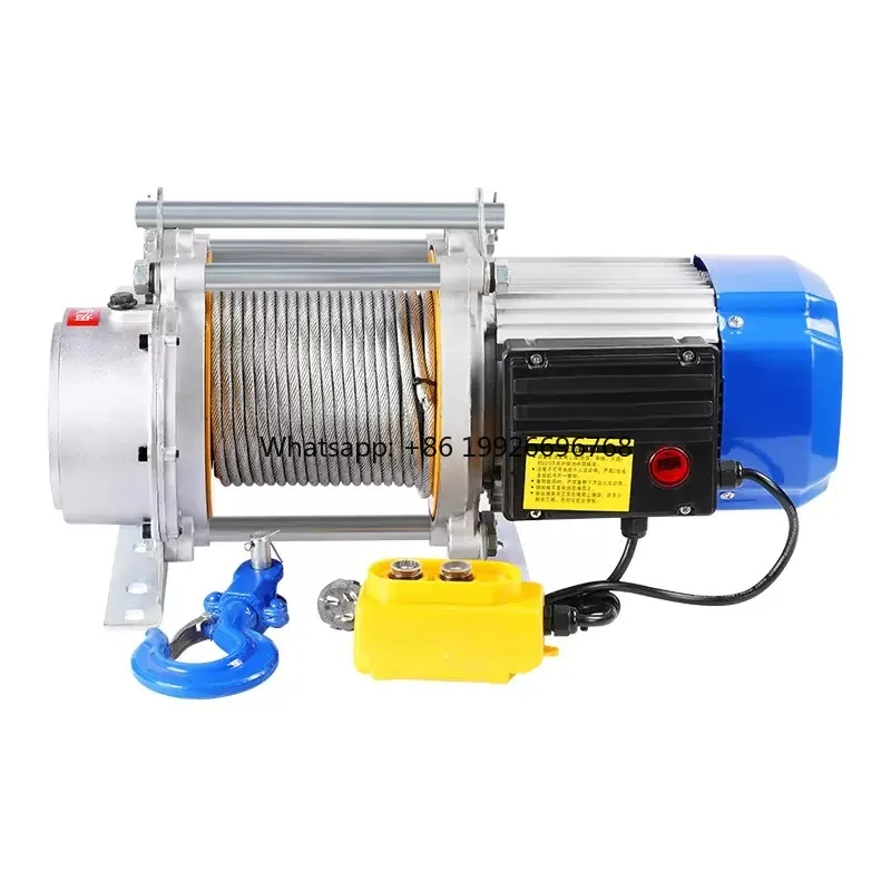 

New 220v Electric Winch with Aluminum Shell Small Winch for Lifting Goods Wire Rope Sling Type