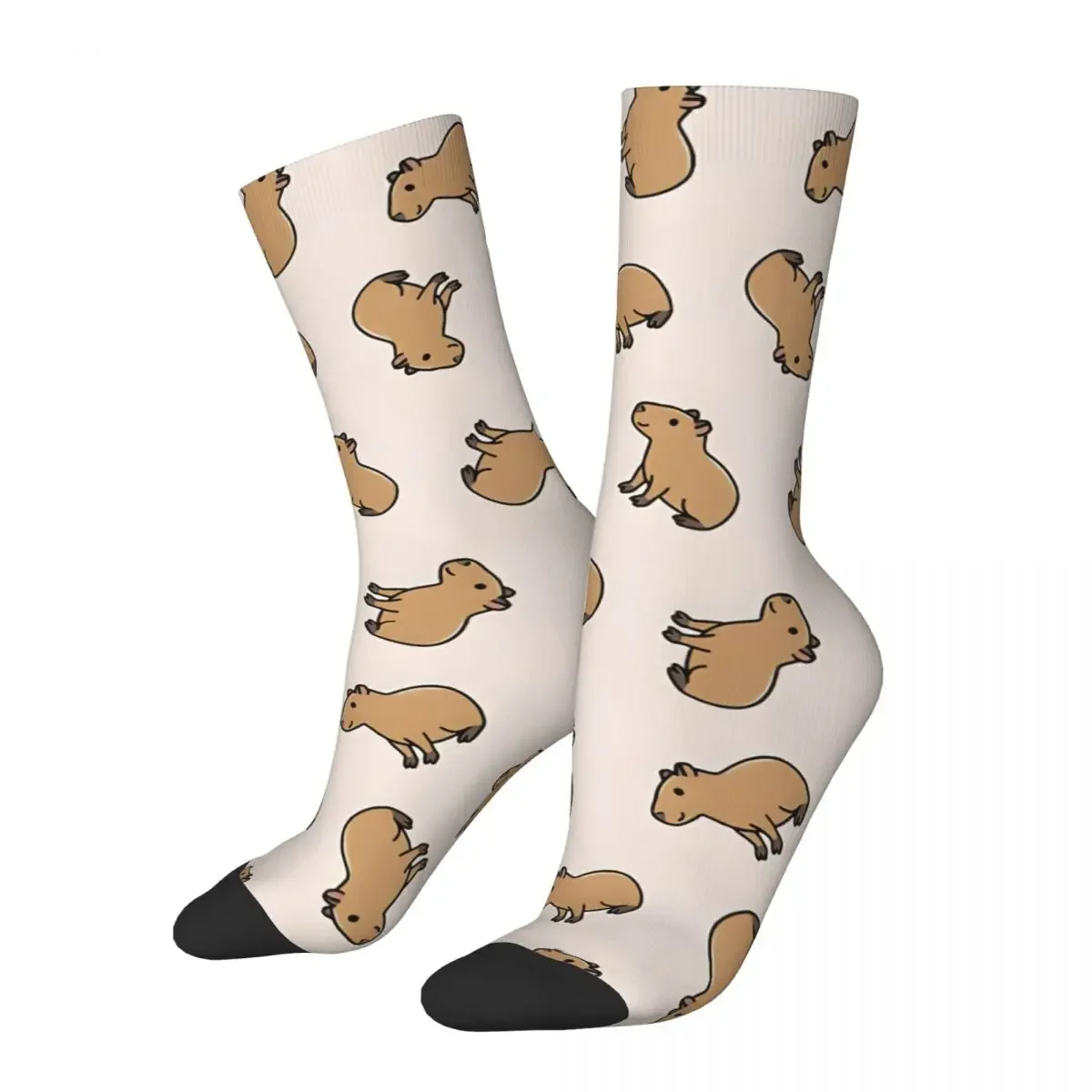 

Capybara Men's Socks Retro Harajuku Street Style Novelty Seamless Crew Sock