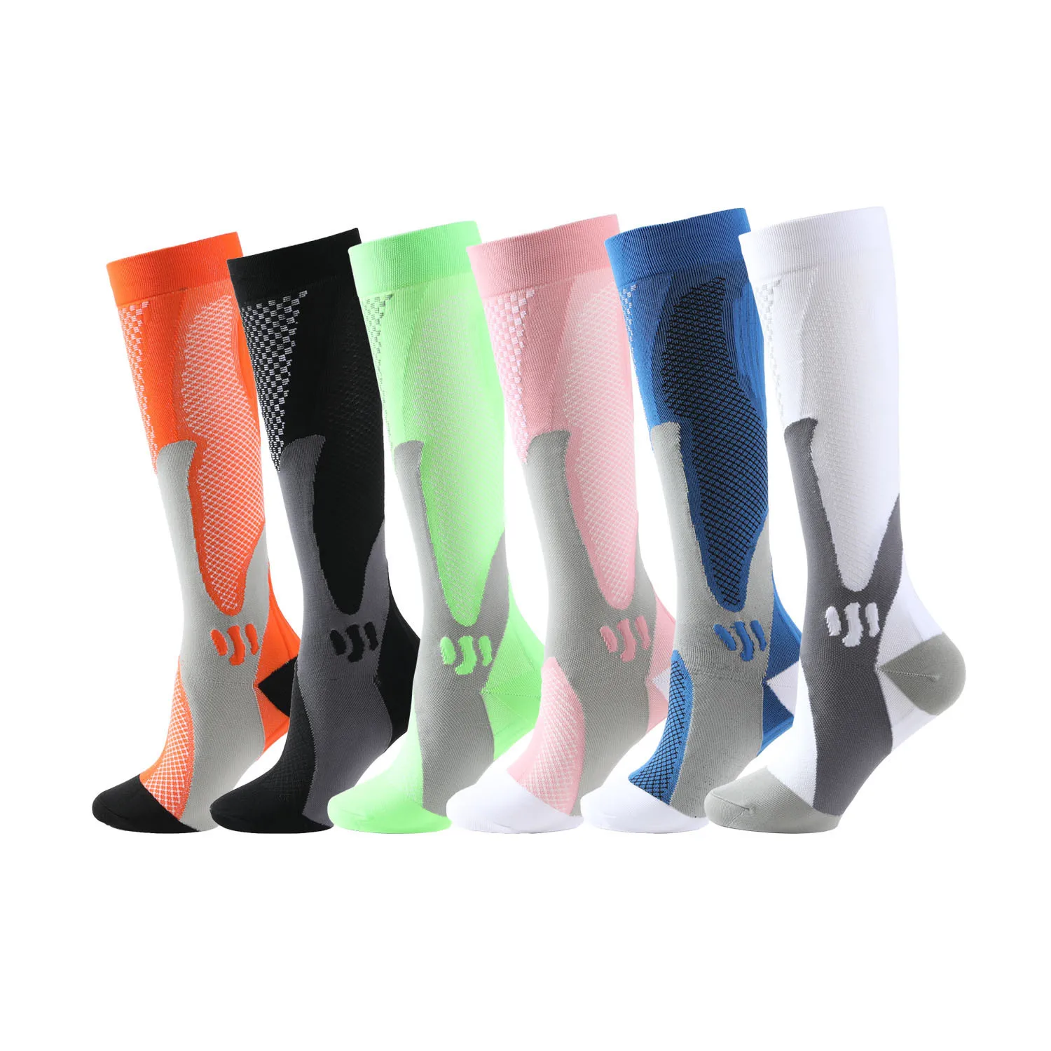 Hh Sports Compression Socks for Anti Fatigue Pain Relief Pregnancy Nursing Outdoor Breathable Knee High Pressure Stocking