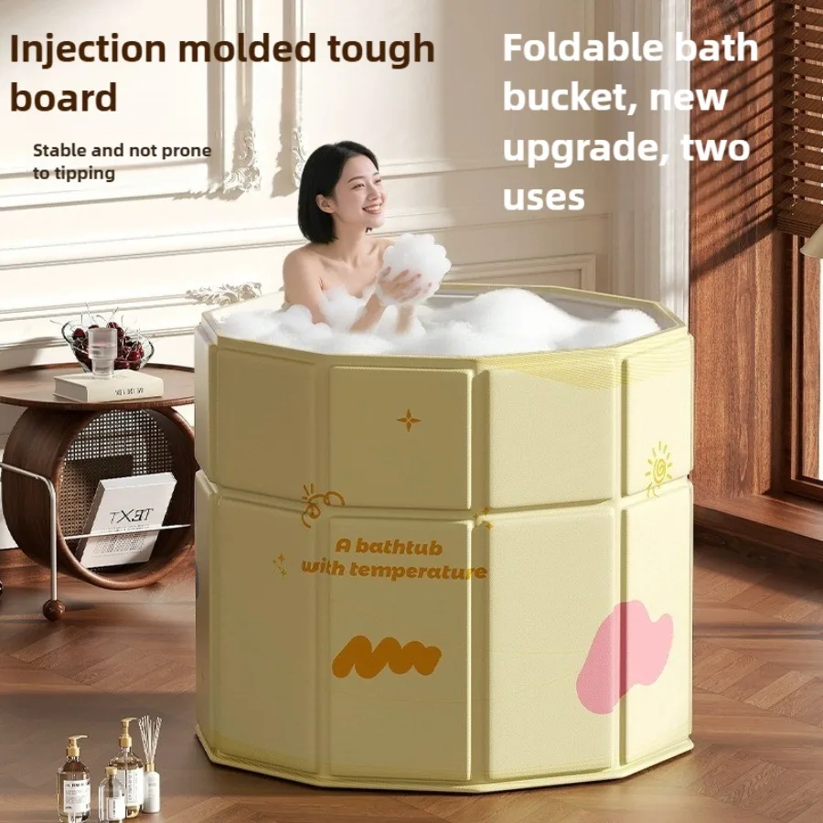 

Installation-free folding bathtub with constant temperature. New large-sized bathtub for home use. Adult shower tub for SPA.