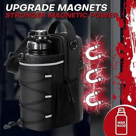 Nova Bolsa Magnética para Academia e Esportes ao Ar Livre, Suporte para Celular e Copo de Água, Bolsa Transversal para Ciclismo