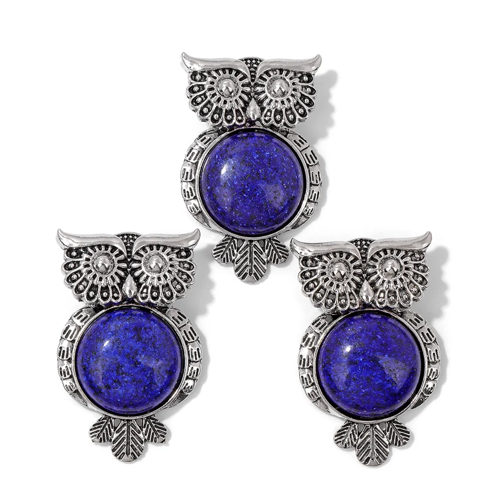 5PCS Natural Lapis Lazuli Gem Pendant Healing Power Stone Connector Charms For Wisdom Health Prosperity Jewelry Necklace DIY - view 2
