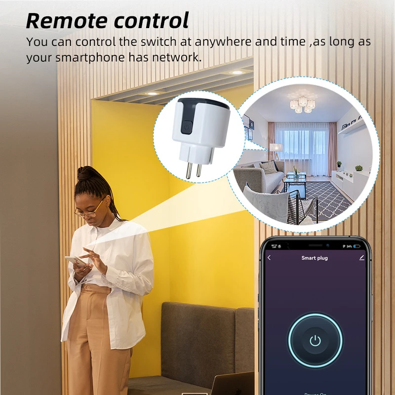 Tuya inteligente zigbee ue frança tomada de alimentação 20a soquete kwh monitor energia eletricidade cronometragem controle remoto suporte alexa google casa