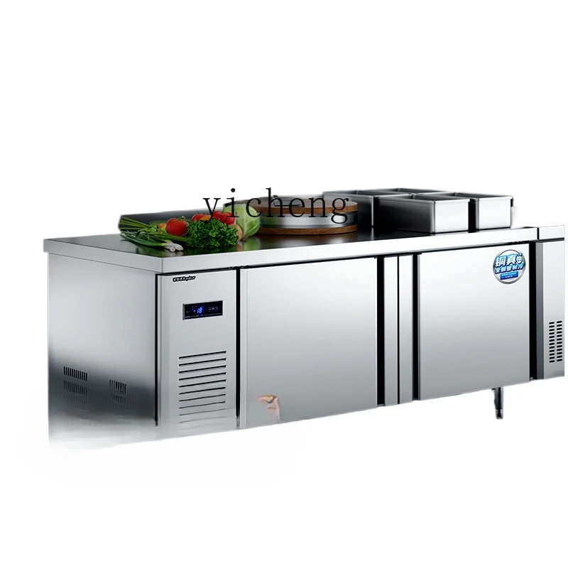 zz commercial freezer refrigeration workbench horizontal refrigerator freezing and fresh milk tea shop operation bench