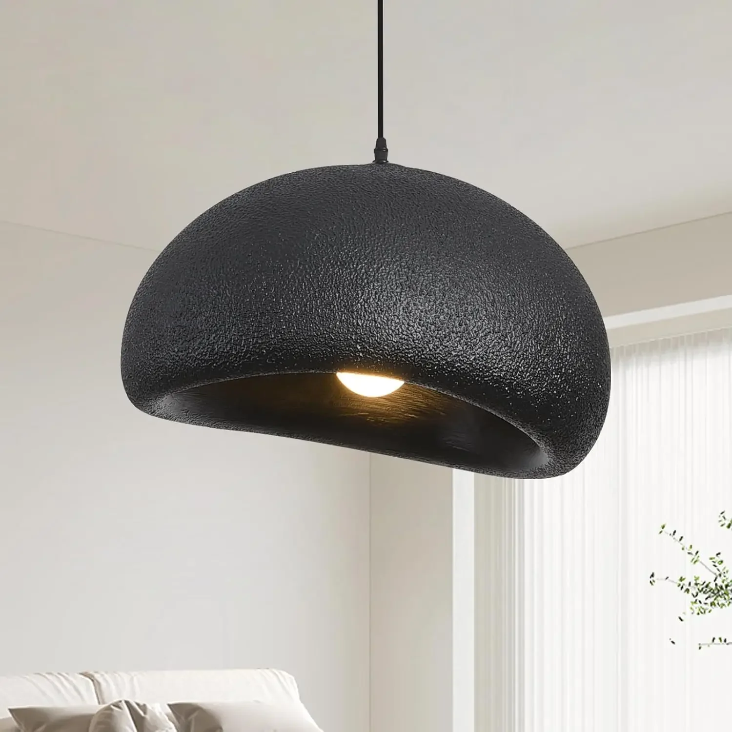 19.7in Wabi Sabi Pendant Light, Kitchen Island Lighting Fixture Ceiling Mount Japanese Lamp Japandi Chandelier for Dining Living