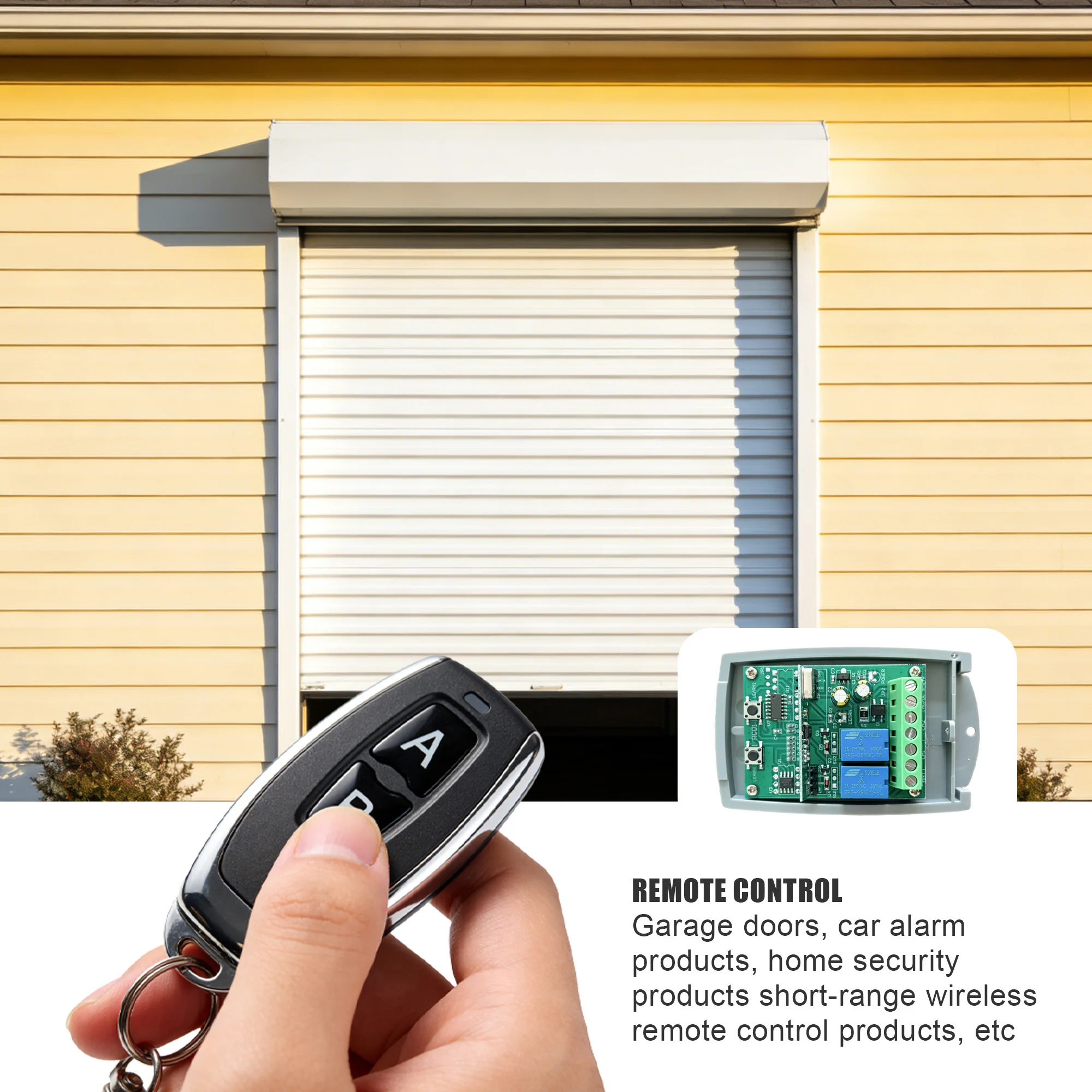 2 Channel Garage Door Motor Remote Control Receiver Supports 433.92MHz Fixed Code And Rolling Code 433MHz Remote Control Switch