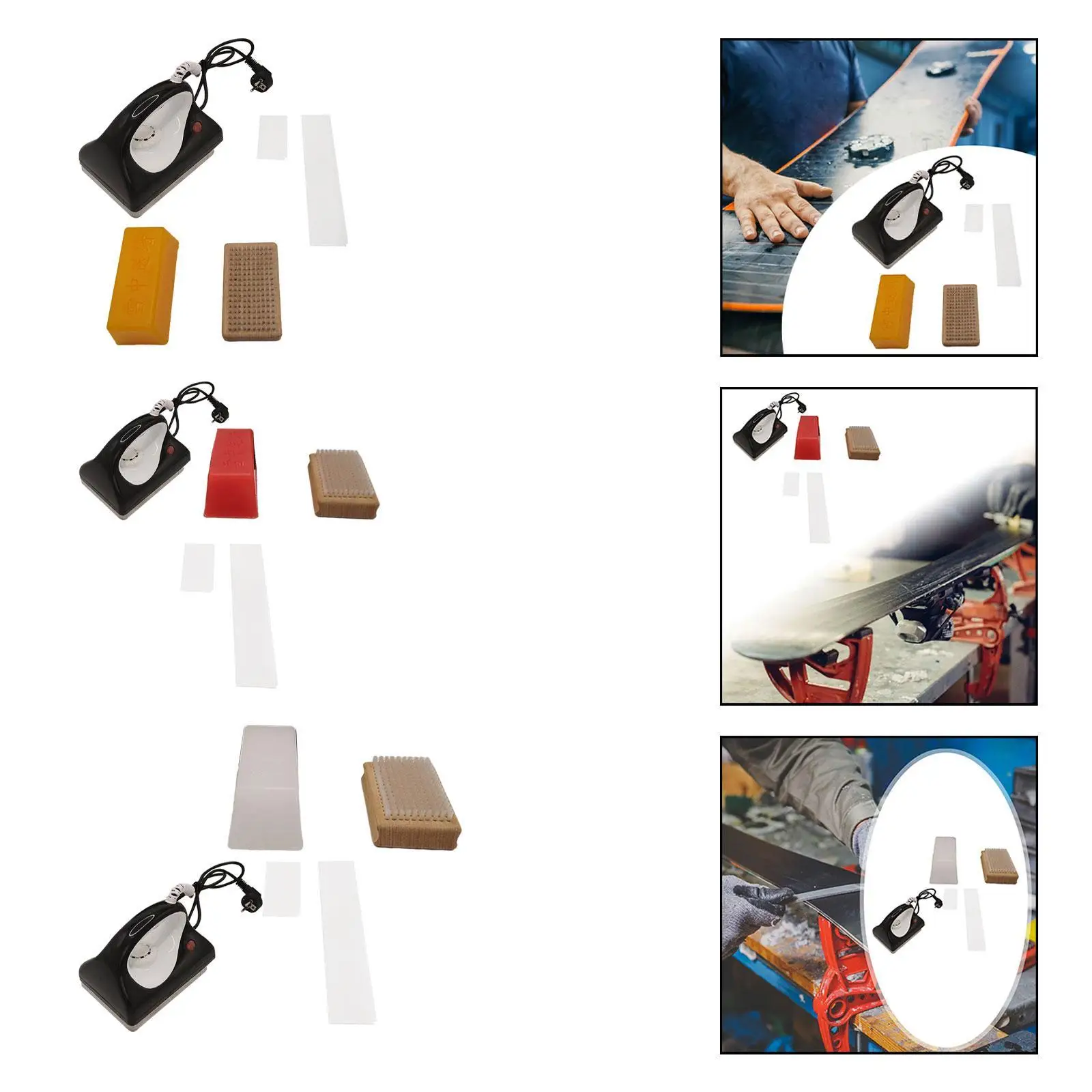 Ski Waxing Iron Professional Tuning Kit Adjustable Temperature Metal Maintenance Set for Universal Snowboards