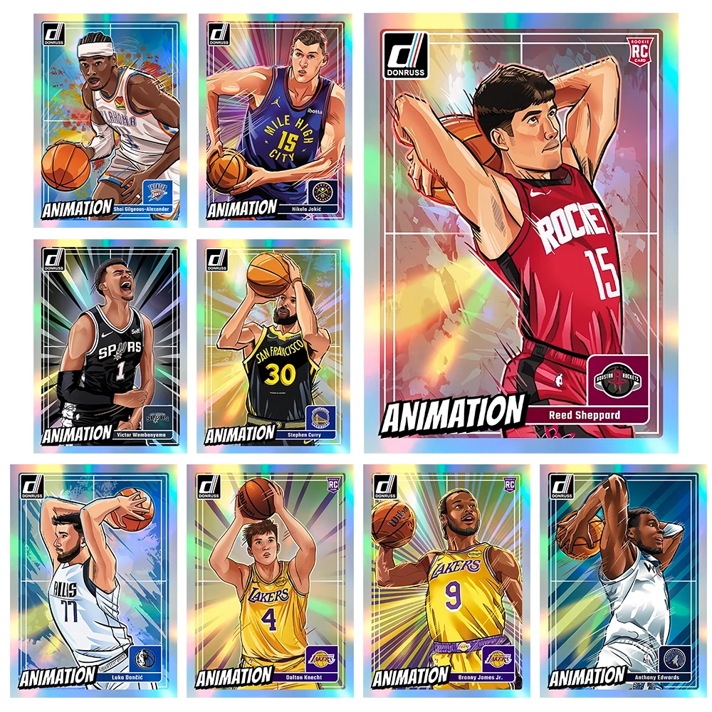 

PANINI 2024 DIY BASKETBALL ANIMATION Doncic Curry James Wembanyama Morant Laser Rainbow Glitter collectible card Holiday gifts