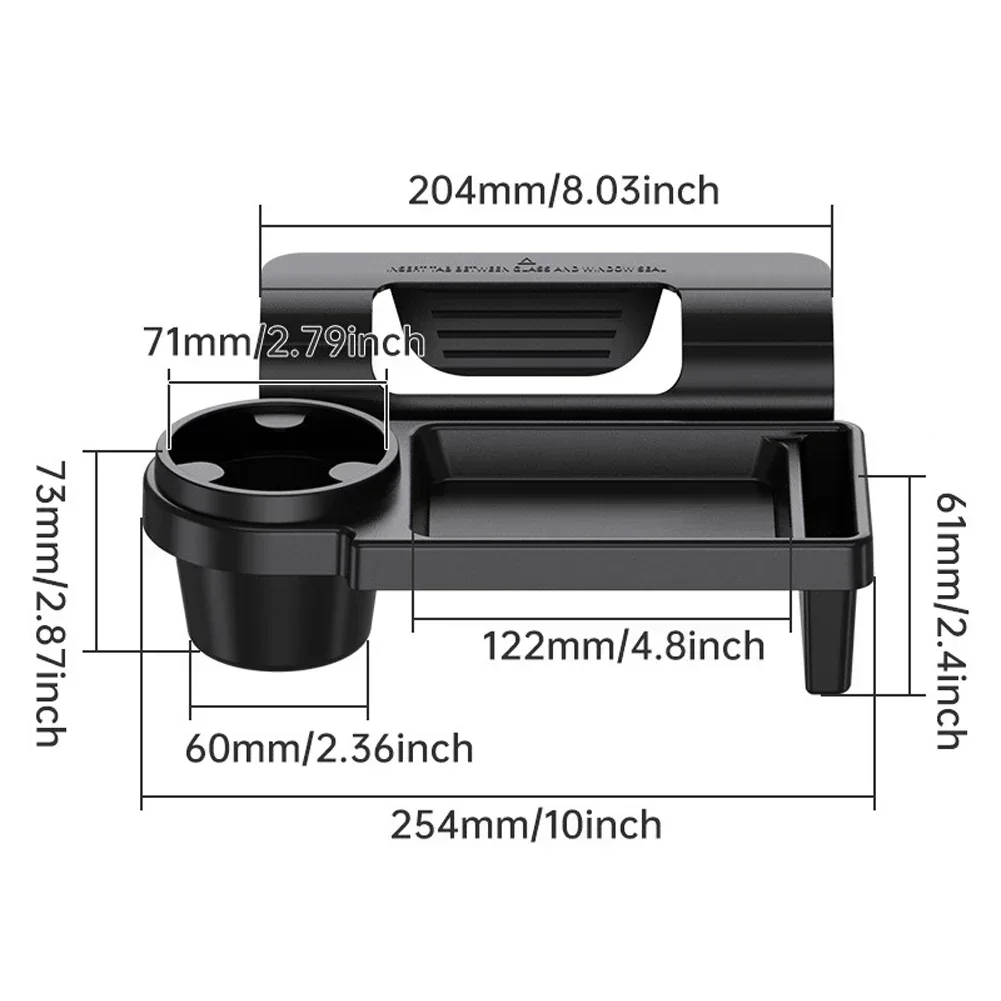 Organizador lateral da porta do carro com suporte de copo e slot para telefone-armazenamento de plástico durável para painel da janela ideal uso diário acessórios automotivos