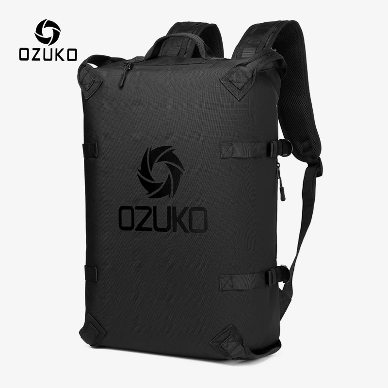 OZUKO-mochila impermeable para adolescentes, morral para motocicleta, bolsa de viaje para ordenador portátil de 15,6 pulgadas, a la moda