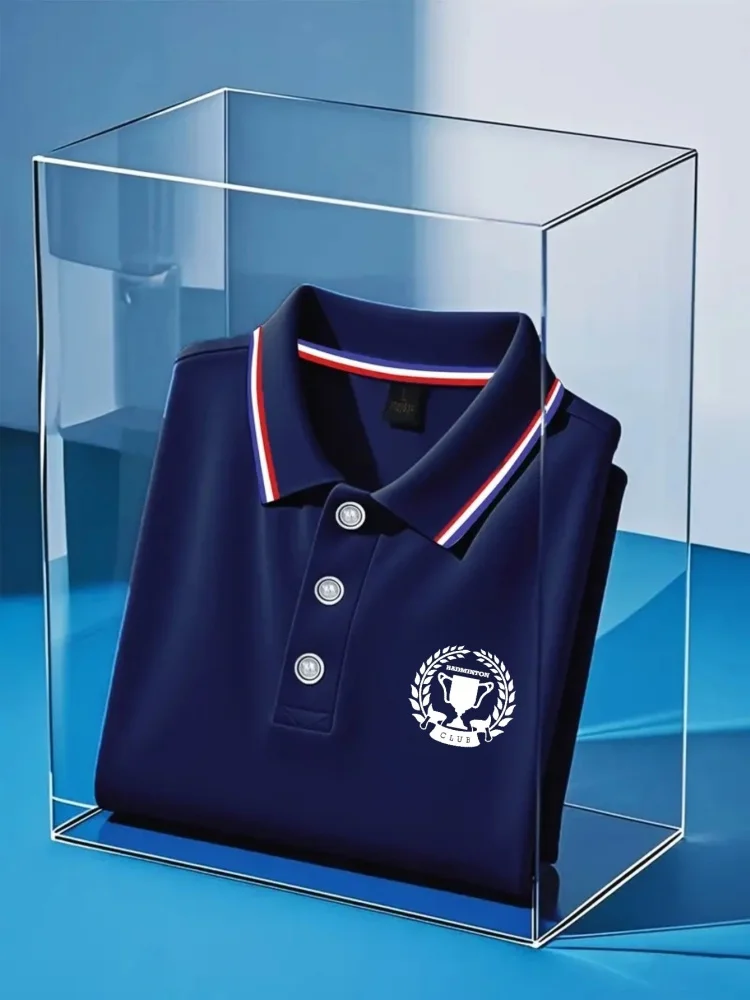 Spring And Autumn Men's Long-Sleeved Pullover Sports Polo Shirt Solid Color Casual Breathable Simple Style Fashion Tops T-shirt