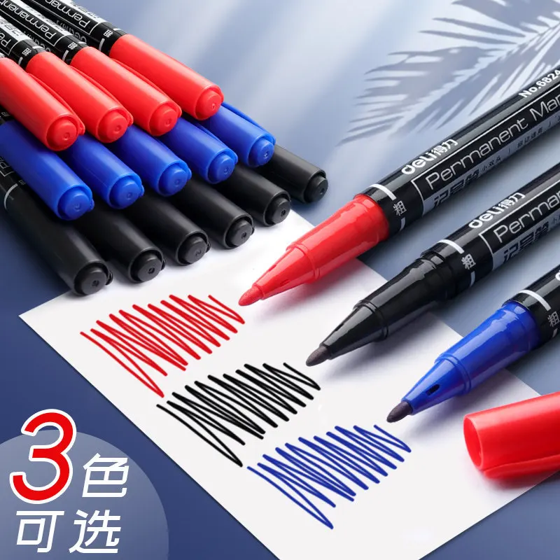 21Pcs Twin Tip Permanent Markers Fine Point Black Blue Red Ink 0.5mm-1mm