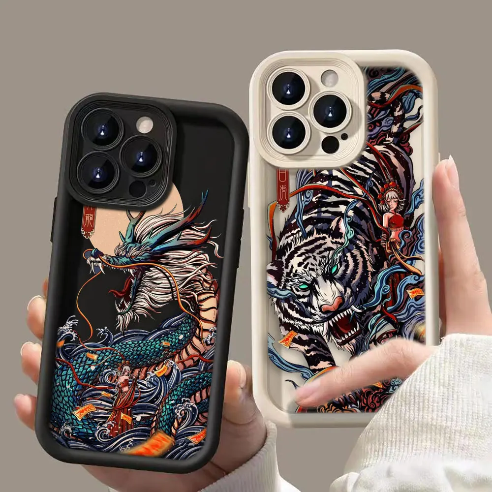 Dragon Tiger Tortoise Cover Phone Case For Google PIXEL 7 8 7A 8A 9 Oneplus 11 10R 8T NORD CE 4 LITE ACE 2 3 5G Case Funda Capa