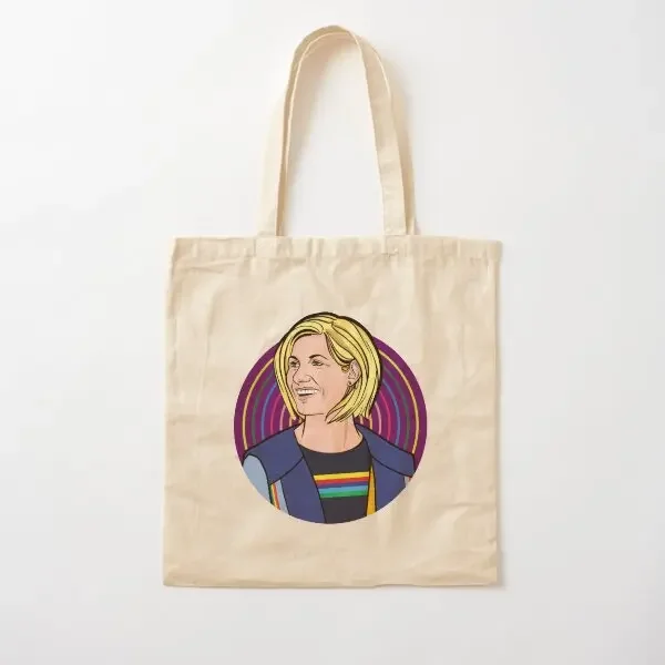 

Холщовая сумка Jodie Whittaker Rainbow в стиле ретро, дорожная сумка унисекс, сумка-тоут, повседневная сумка на плечо, дизайнерская ткань с принтом