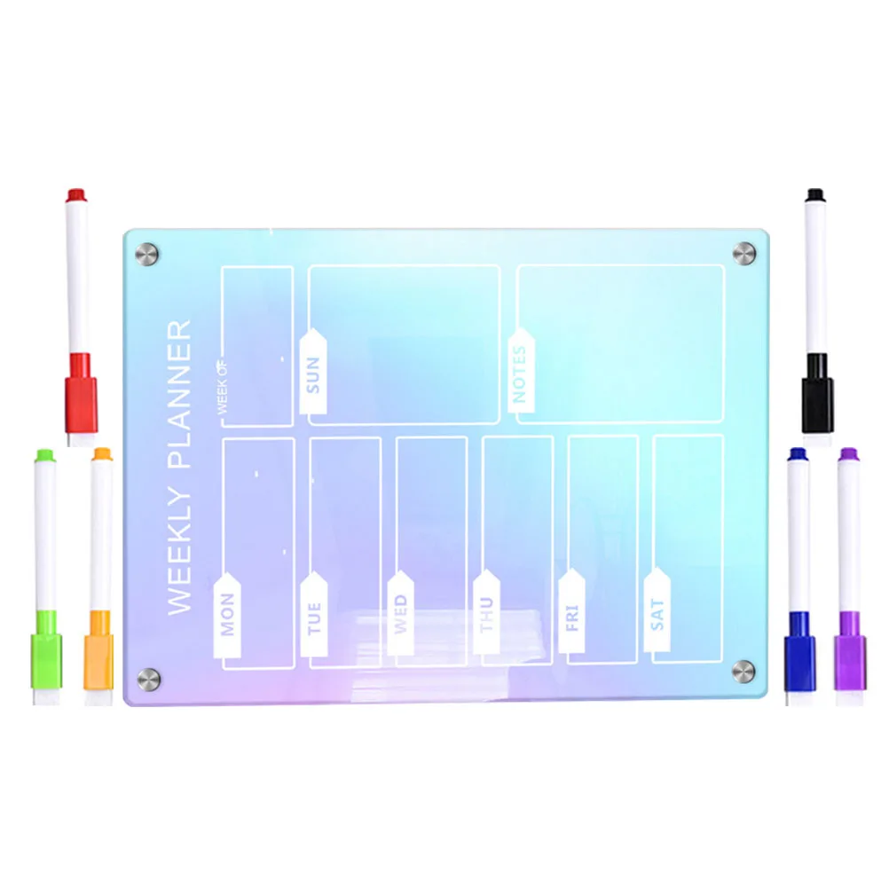 

Magnetic Message Board Set Colorful Desk Note Dry Erase Planner Acrylic for Eraser Desktop