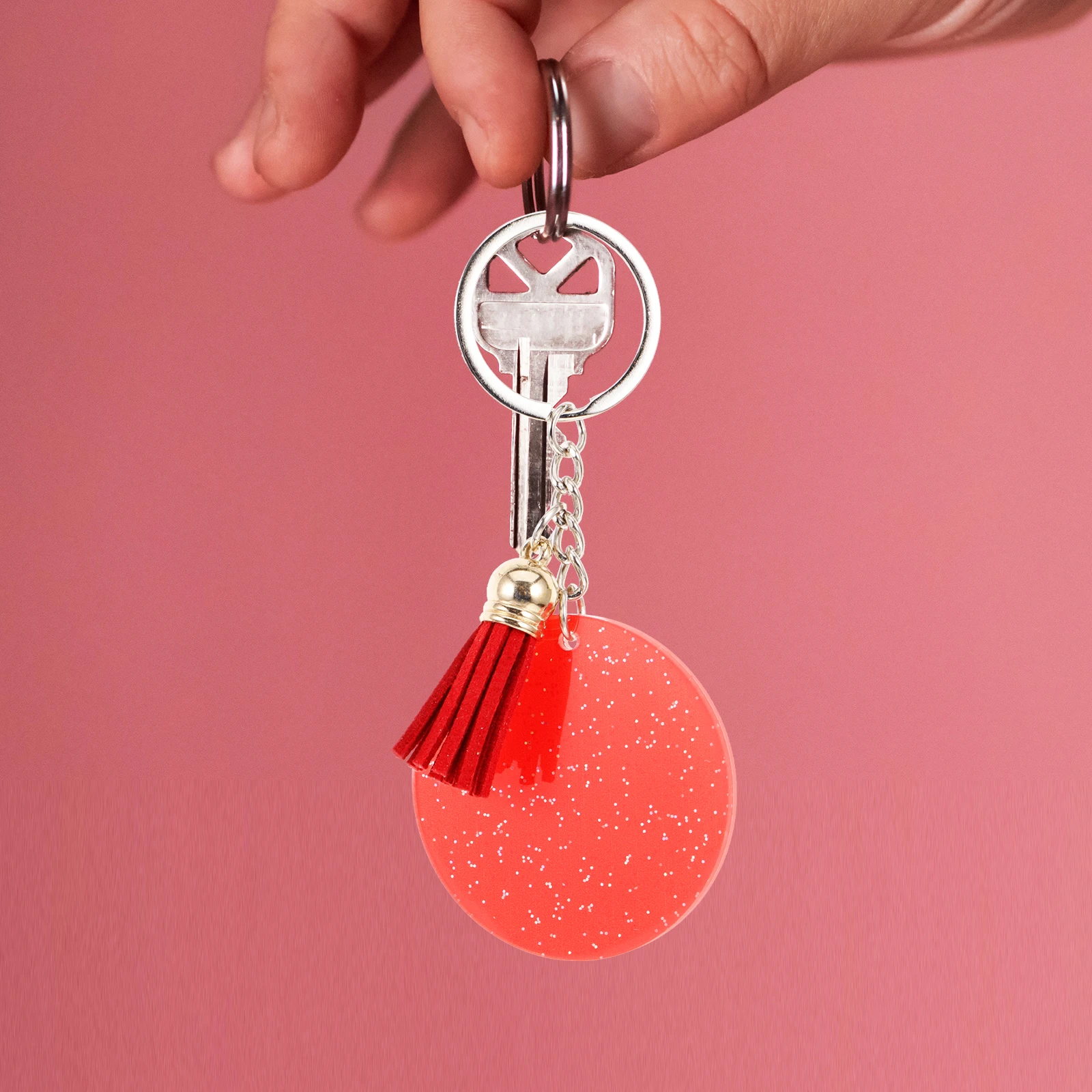 

10 Pcs Acrylic Keychain Blank Key Charms Blanks Colorful Flash DIY Accessories Blank Discs Multi Function Long Term Use