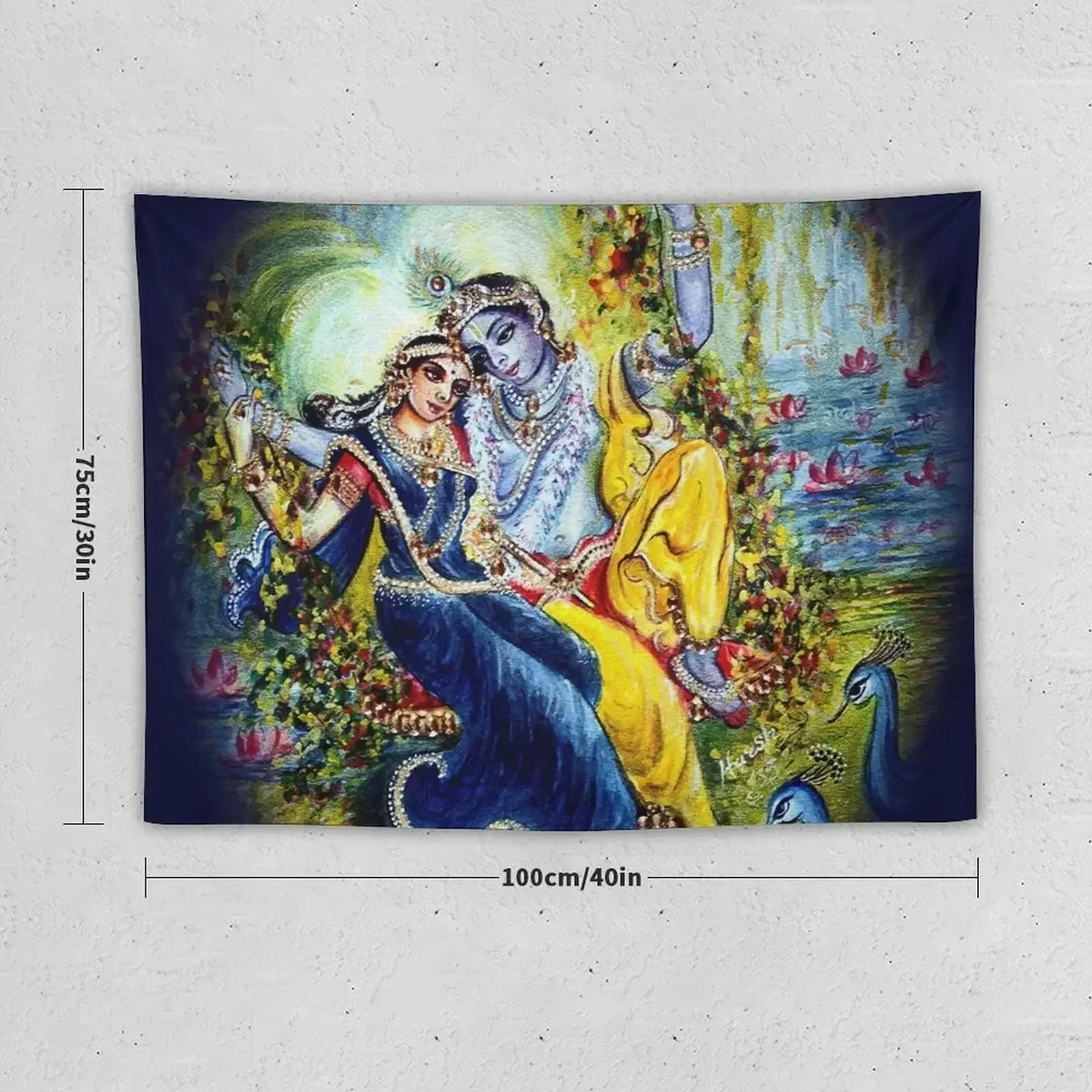 Radha Krishna Jhula Leela Tapestry Home Decorations Aesthetic Kawaii Room Decor Tapete For The Wall Tapestry