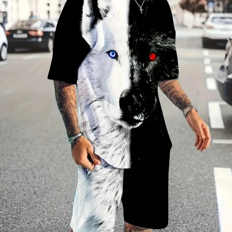 

New Style High-quality Short-sleeved T-shirt and Shorts Set From Europe America Fashionable and Comfortable Men's Clothing Cruel