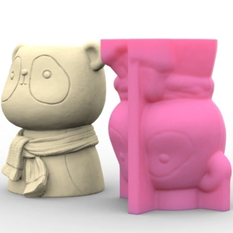 Silicone Mould Panda Shaped Holder Mold Creative Epoxy Resin Casts Mould Decors