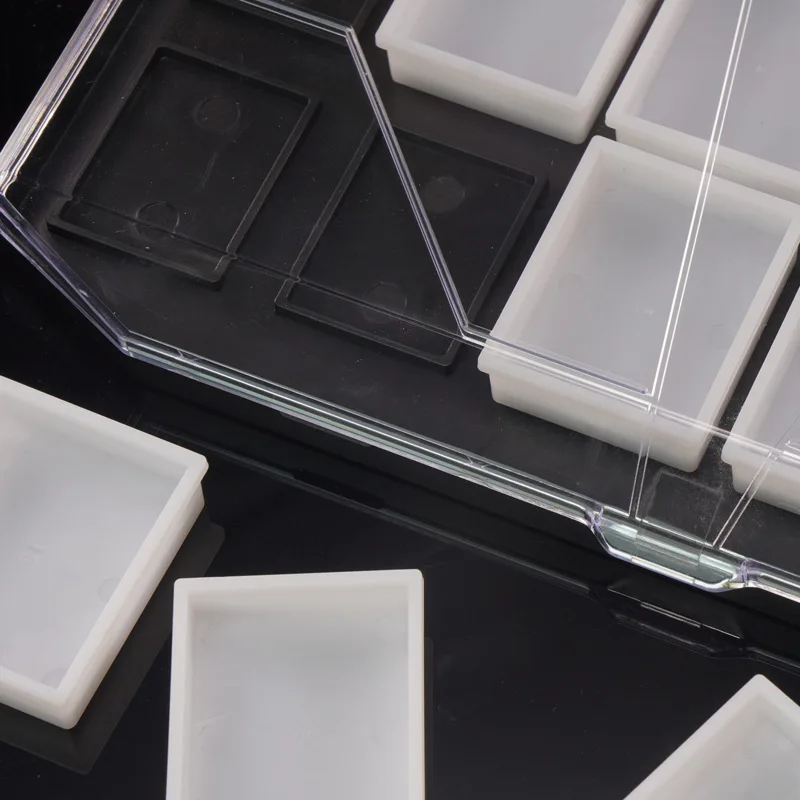 12 Grids Empty Palette Tray Rainbow Split Cake Face Painting Body Art Painting Pigment Plastic Box With Lid