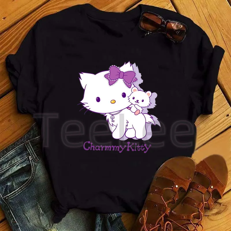 Funny Charmmy Kitty T-Shirt Cute Graphic Printed Fashion Women's Tops Tees for Women Shirts Kawaii Women T-shirt Streetwear Top