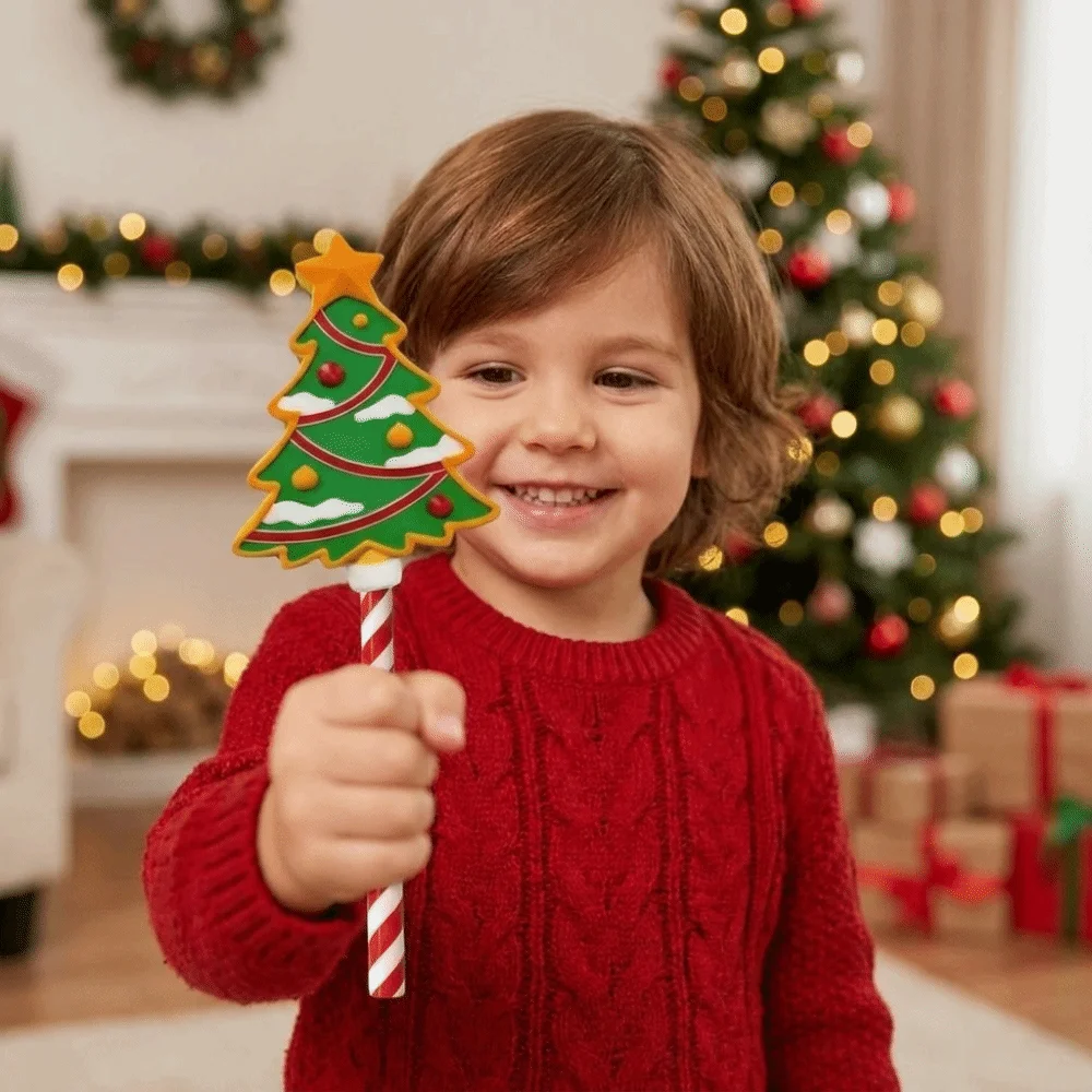 3D Printed Xmas Tree Shape Magic Wand Handheld Cute Christmas Payment Magic Wand Portable Plastic Credit Card Holder