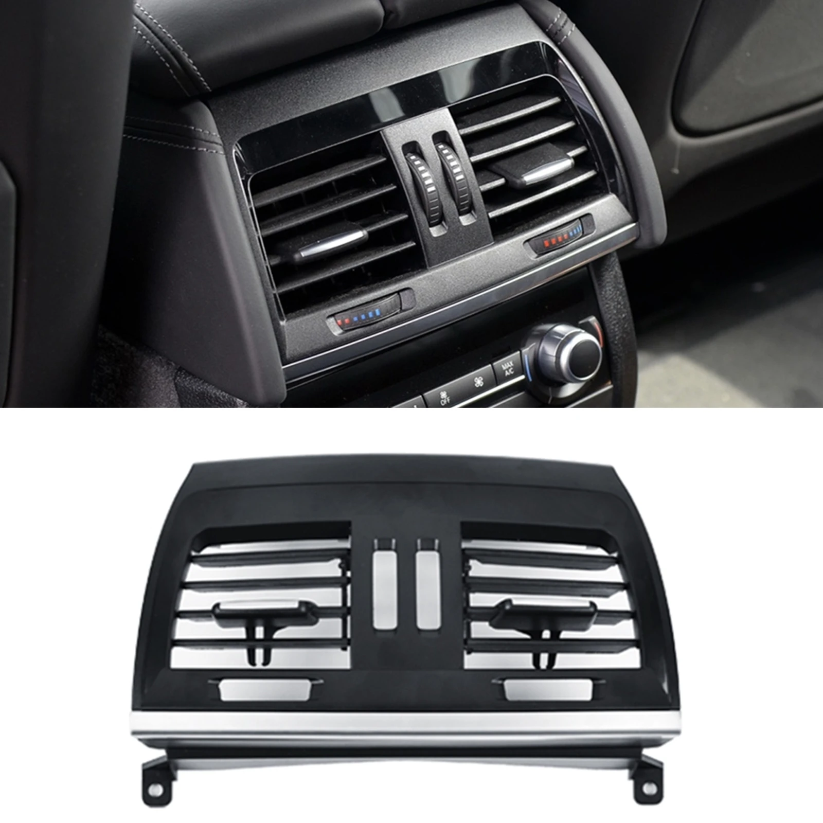 For BMW X5 F15 X6 F16 / X5M F85 X6M F86 2014-2018 Conditioning Frame Grille Trim Rear Center Console Air Outlet Vent Cover Grill