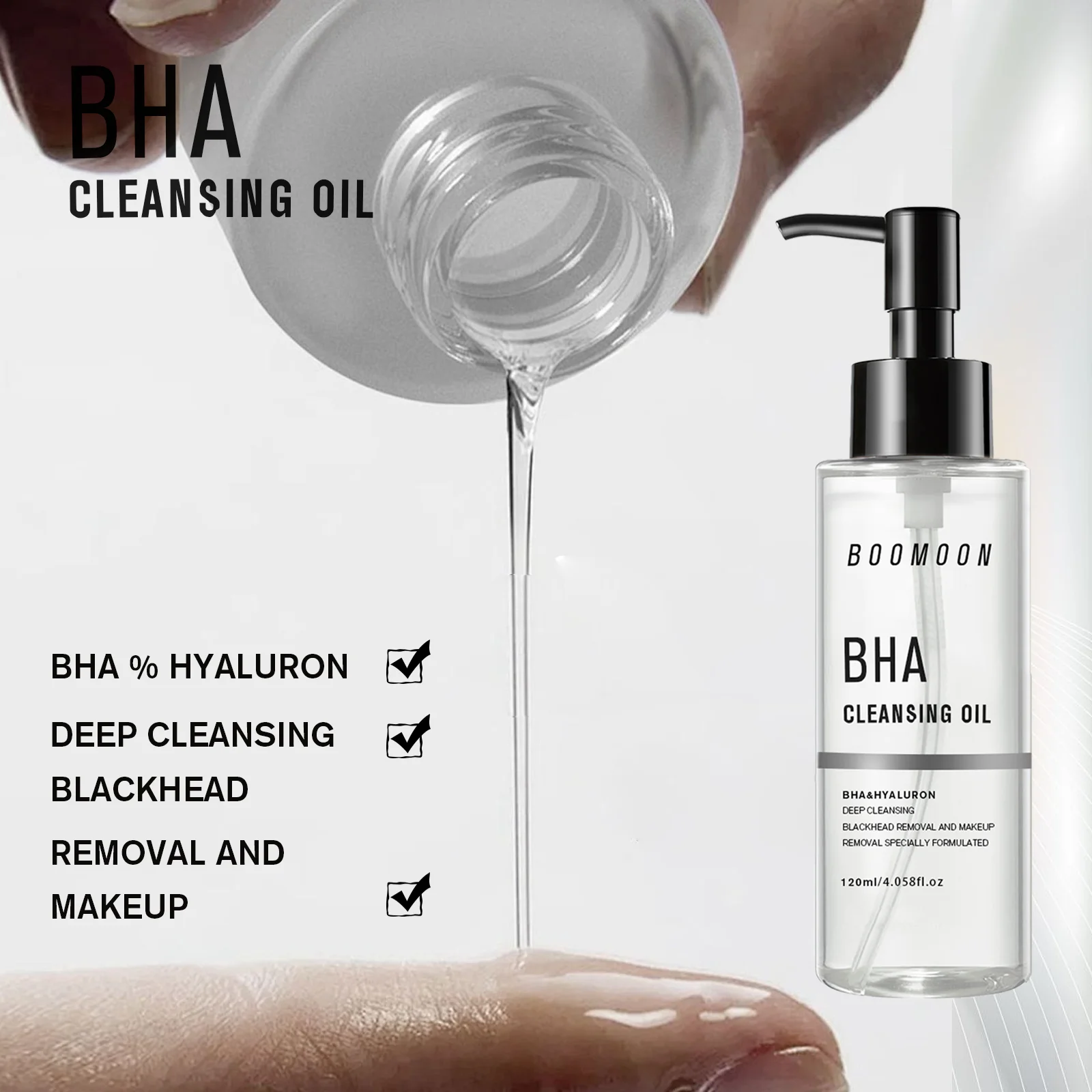 

BOOMOON 120ml Salicylic Acid Make-up Remover Oil | Blackhead & Makeup Cleanser | Gentle Deep Cleansing for Acne-Prone Skin