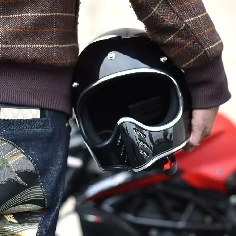 Sharp Mouth Motorcycle Small Helmet Body Japanese Off-road Retro Full Helmet Professional Racing Mini Pointed Helmet Capacete