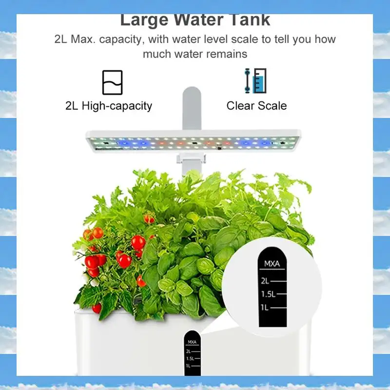 

A11I Hydroponics Growing System Automatic Timing Indoor Garden Kit 9 Pods Height Adjustable 15W LED Grow Lights Durable Easy Ins